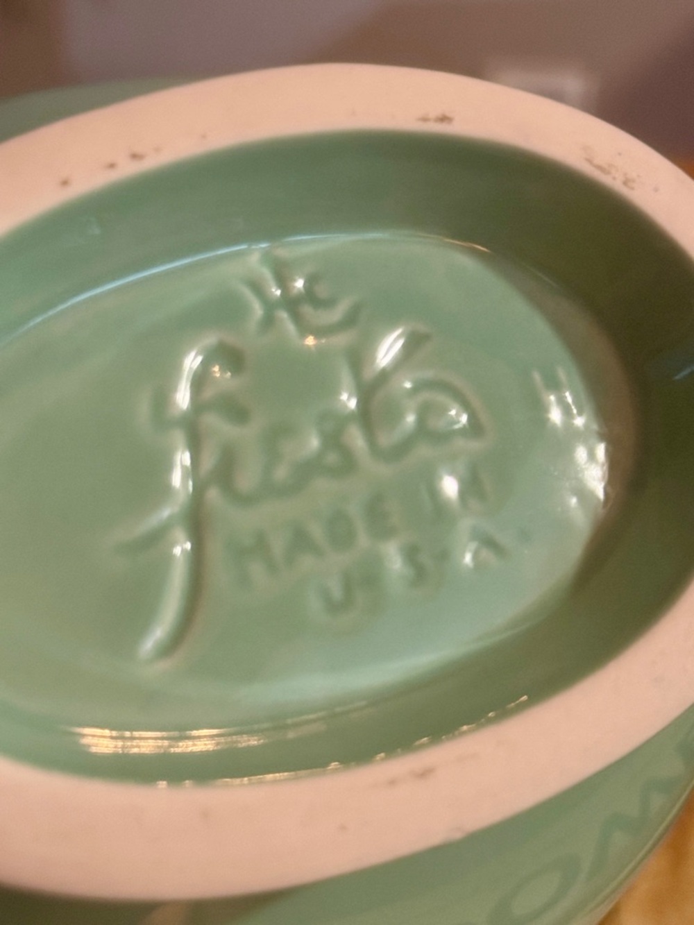 vintage Homer Laughlin Fiesta gravy boat in sea mist. - Picture 3 of 5